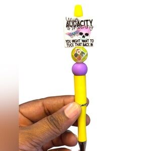 Yellow and Purple “You’re Audacity is Showing” handmade Decorative Pen